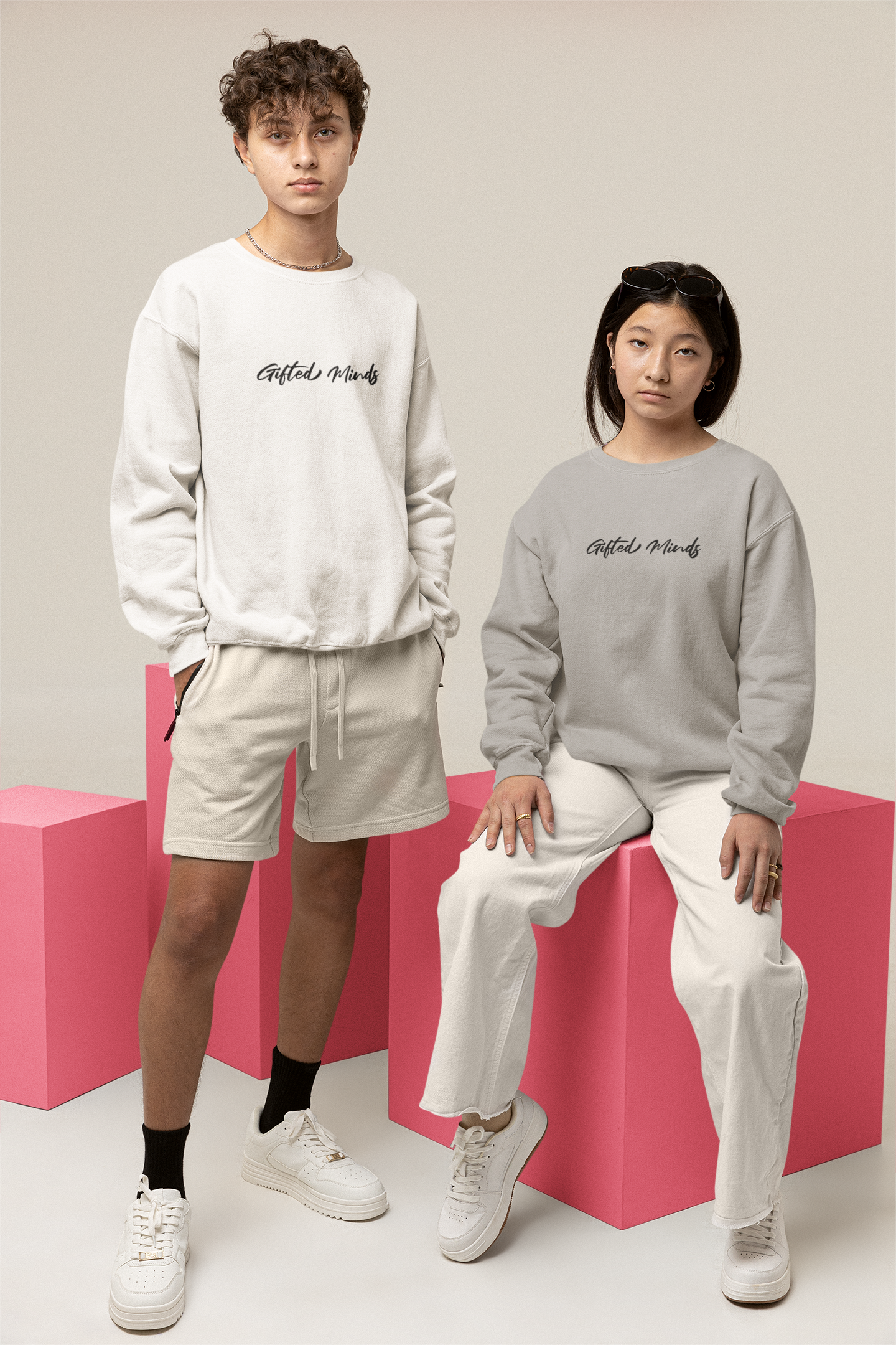 Gifted Minds Large Script Premium Sweatshirt - GFTD MNDS