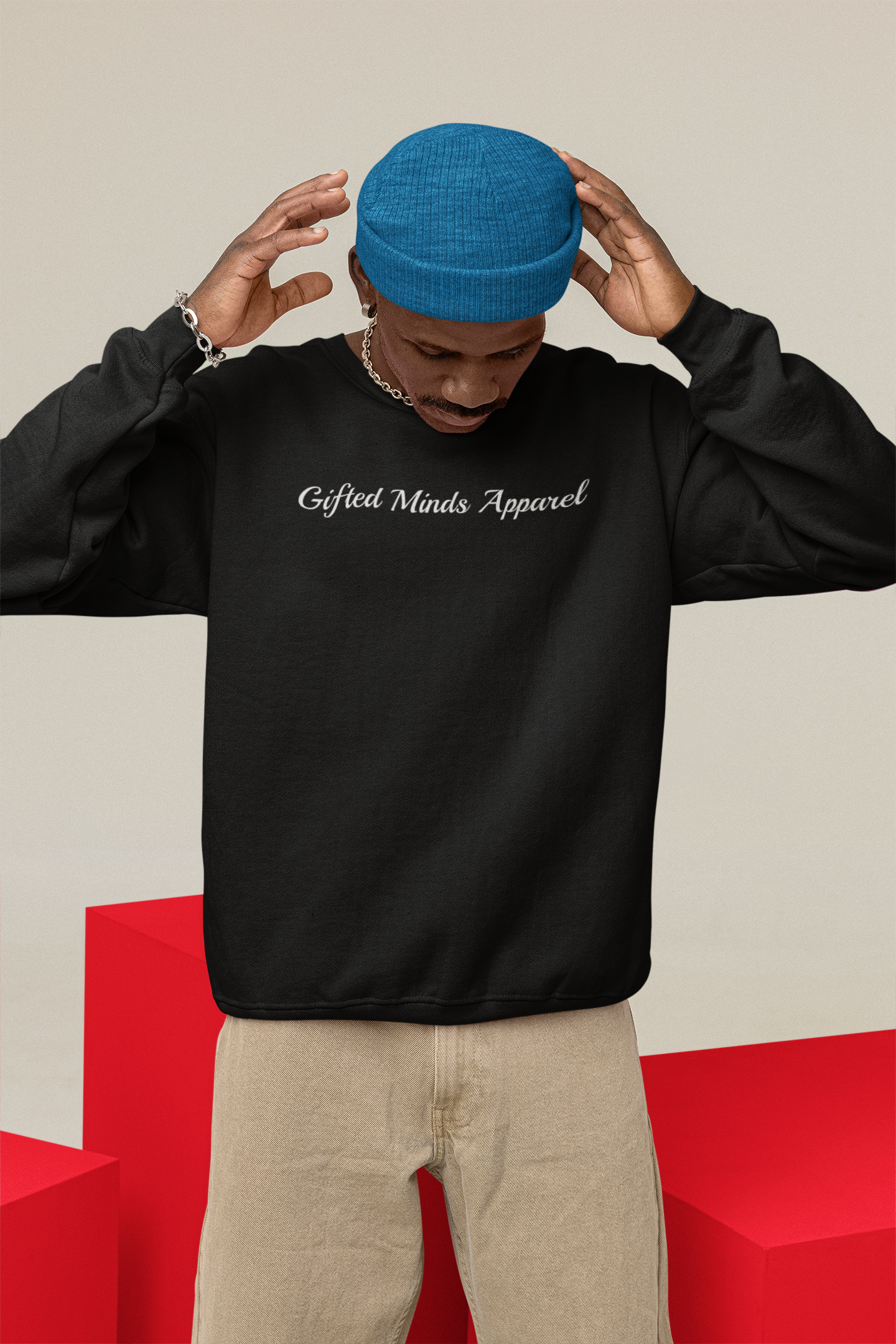Gifted Minds Embroidered Script Sweatshirt - GFTD MNDS