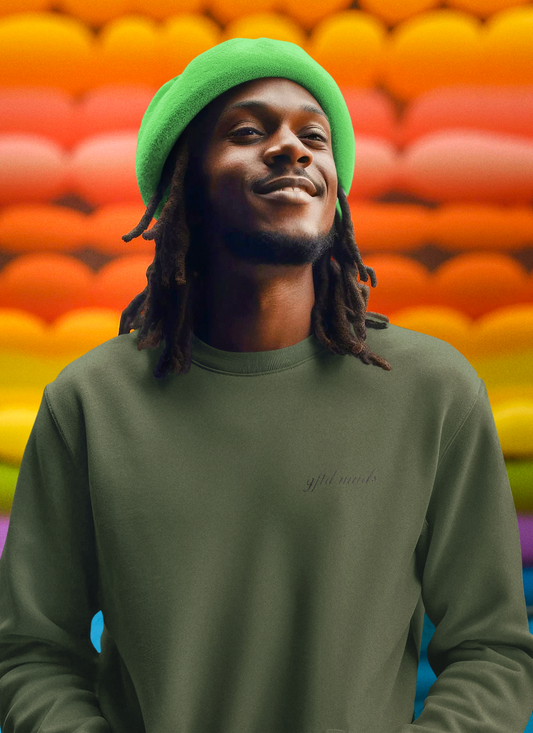 GFTD MNDS Military Green Drop Shoulder Sweatshirt - GFTD MNDS