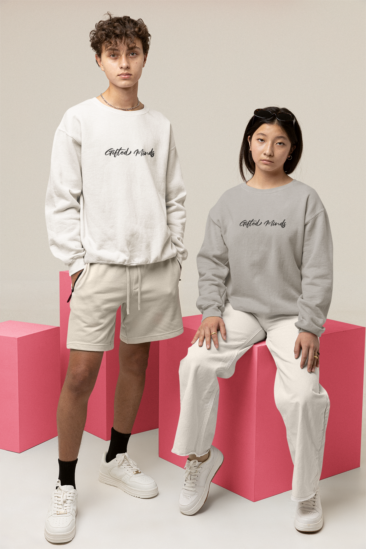 Gifted Minds Large Script Premium Sweatshirt - GFTD MNDS