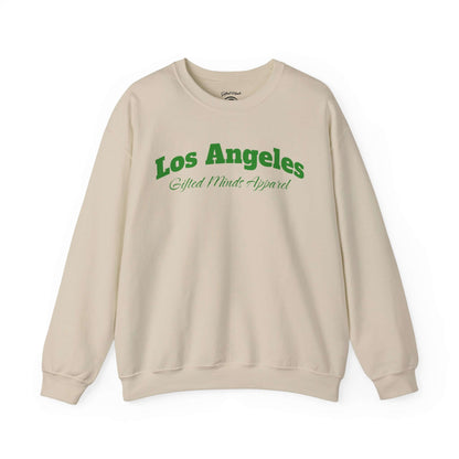Los Angeles Crewneck Sweatshirt streetwear heavy blend crewneck by GFTD MNDS – cream color