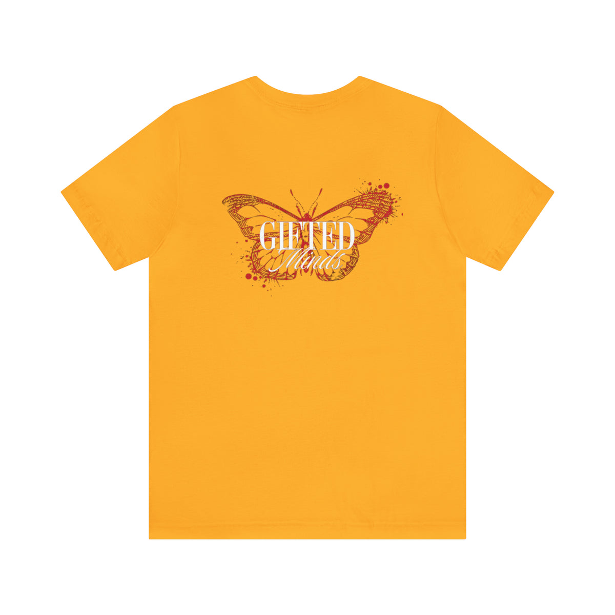 Red Butterfly Jersey Short Sleeve Tee — Gold
