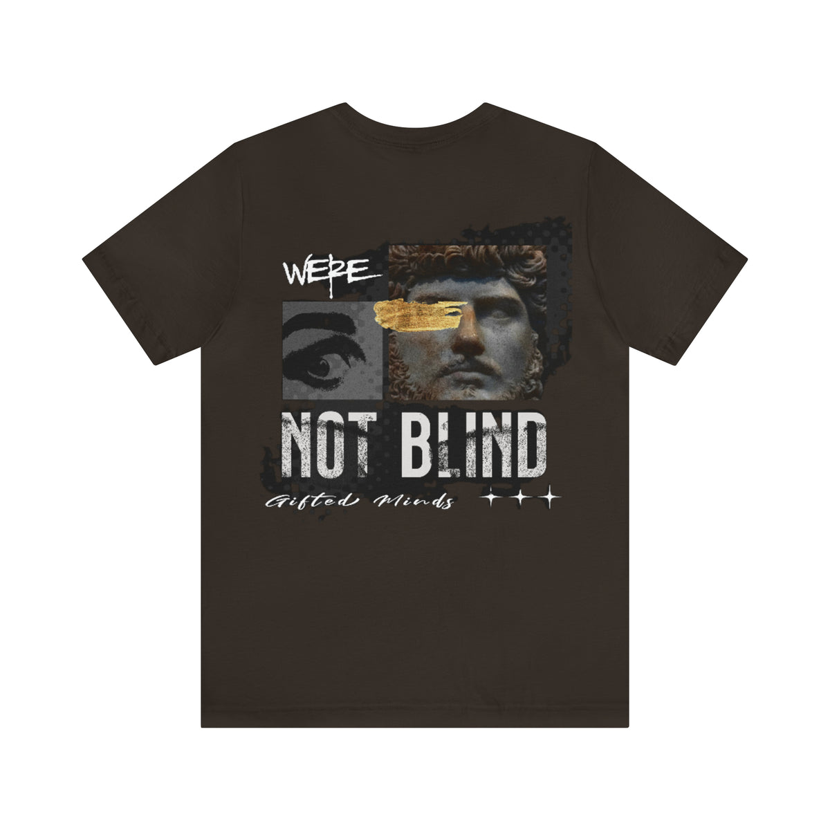 We're Not Blind Jersey Short Sleeve Tee — Brown