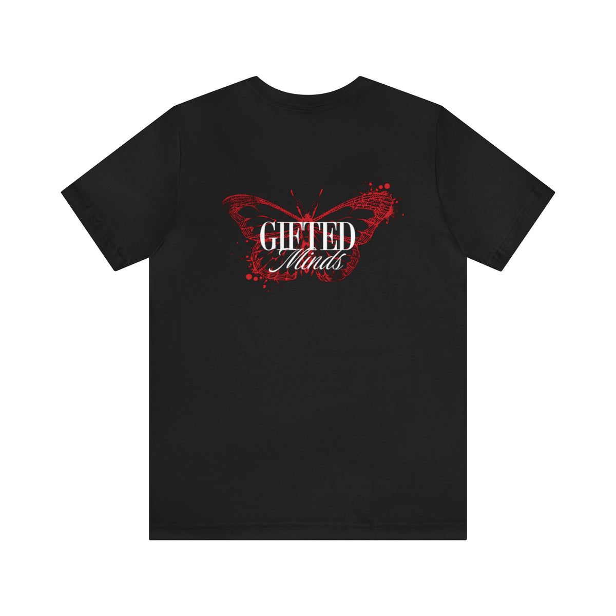 Red Butterfly Jersey Short Sleeve Tee — Black