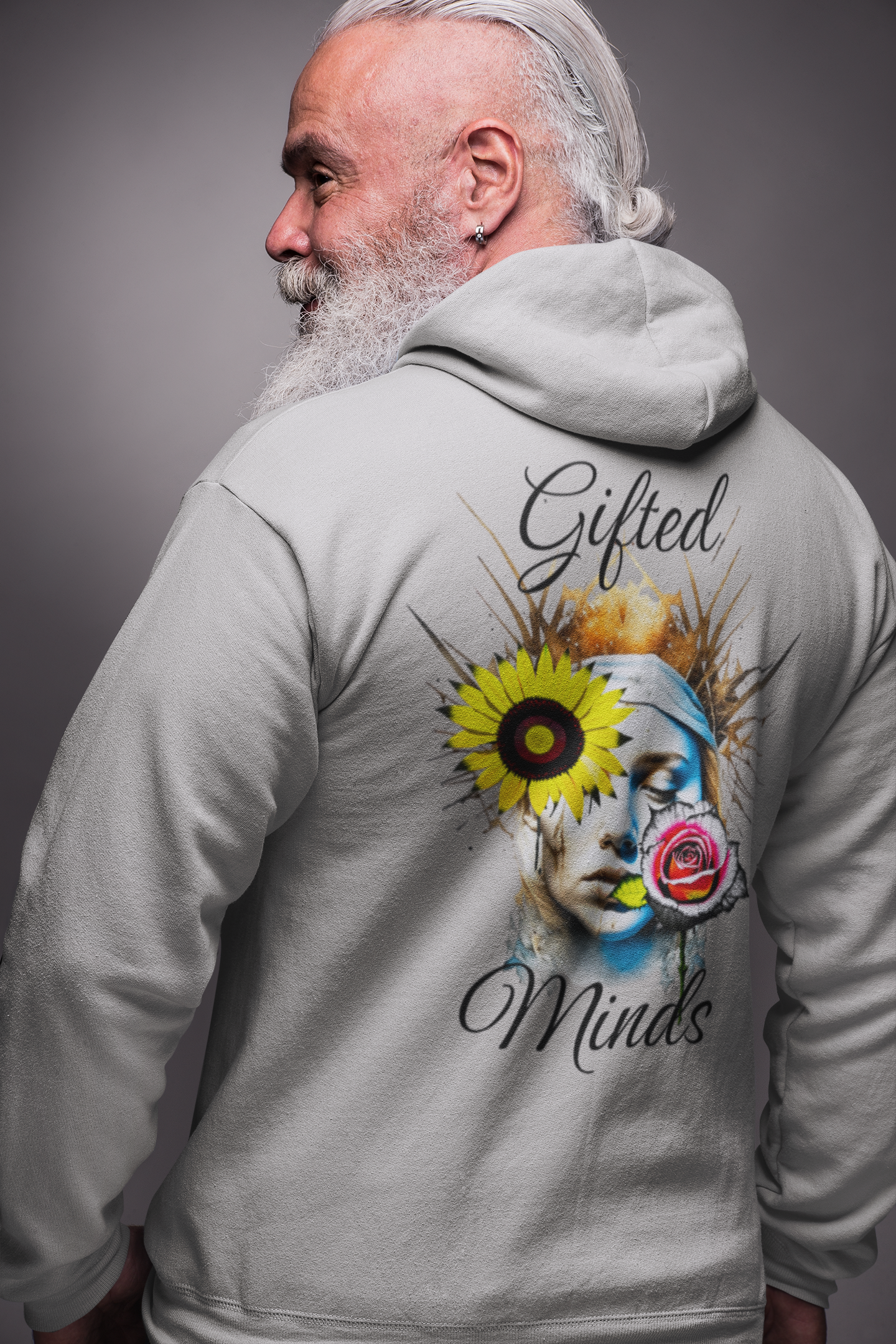 Angel and Rose Hoodie (Black Script) - GFTD MNDS