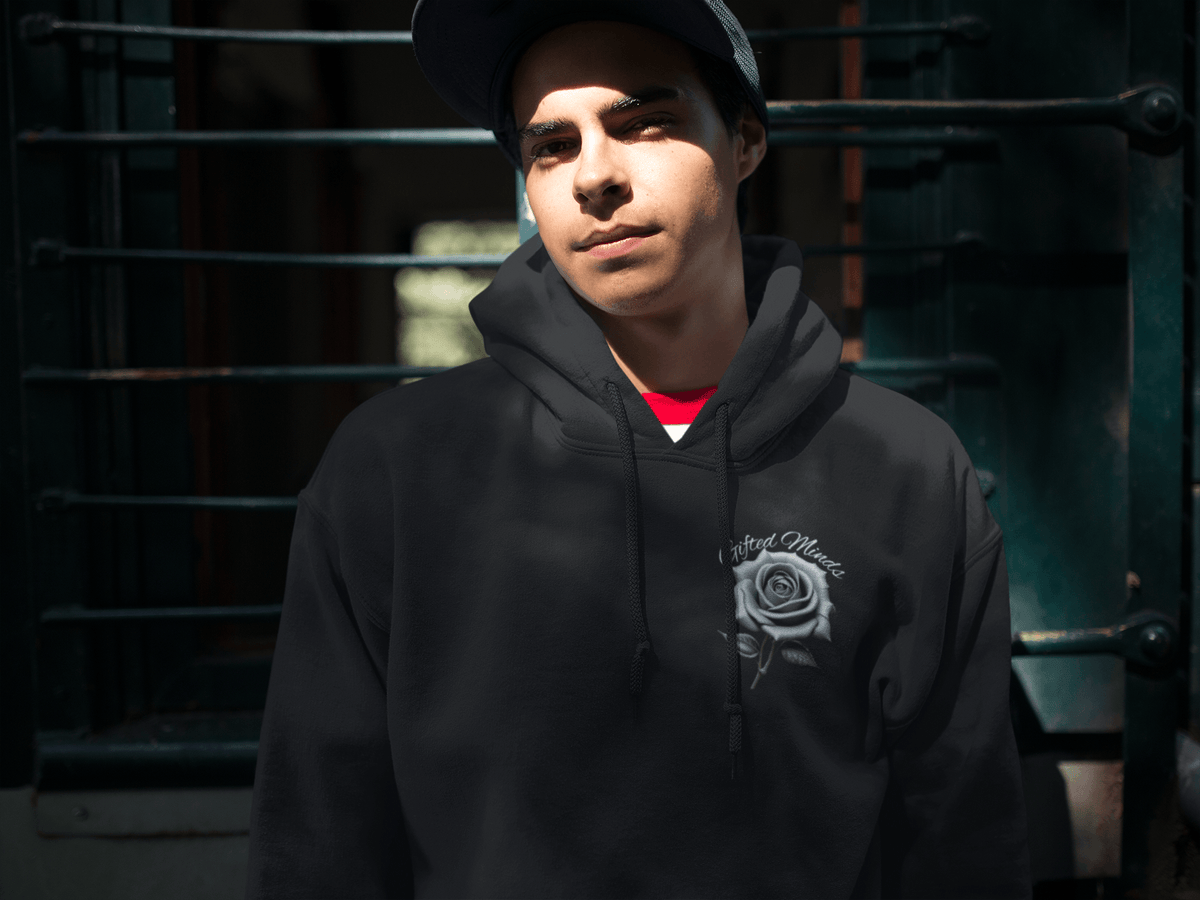 Grey Rose Hoodie streetwear hoodie by GFTD MNDS