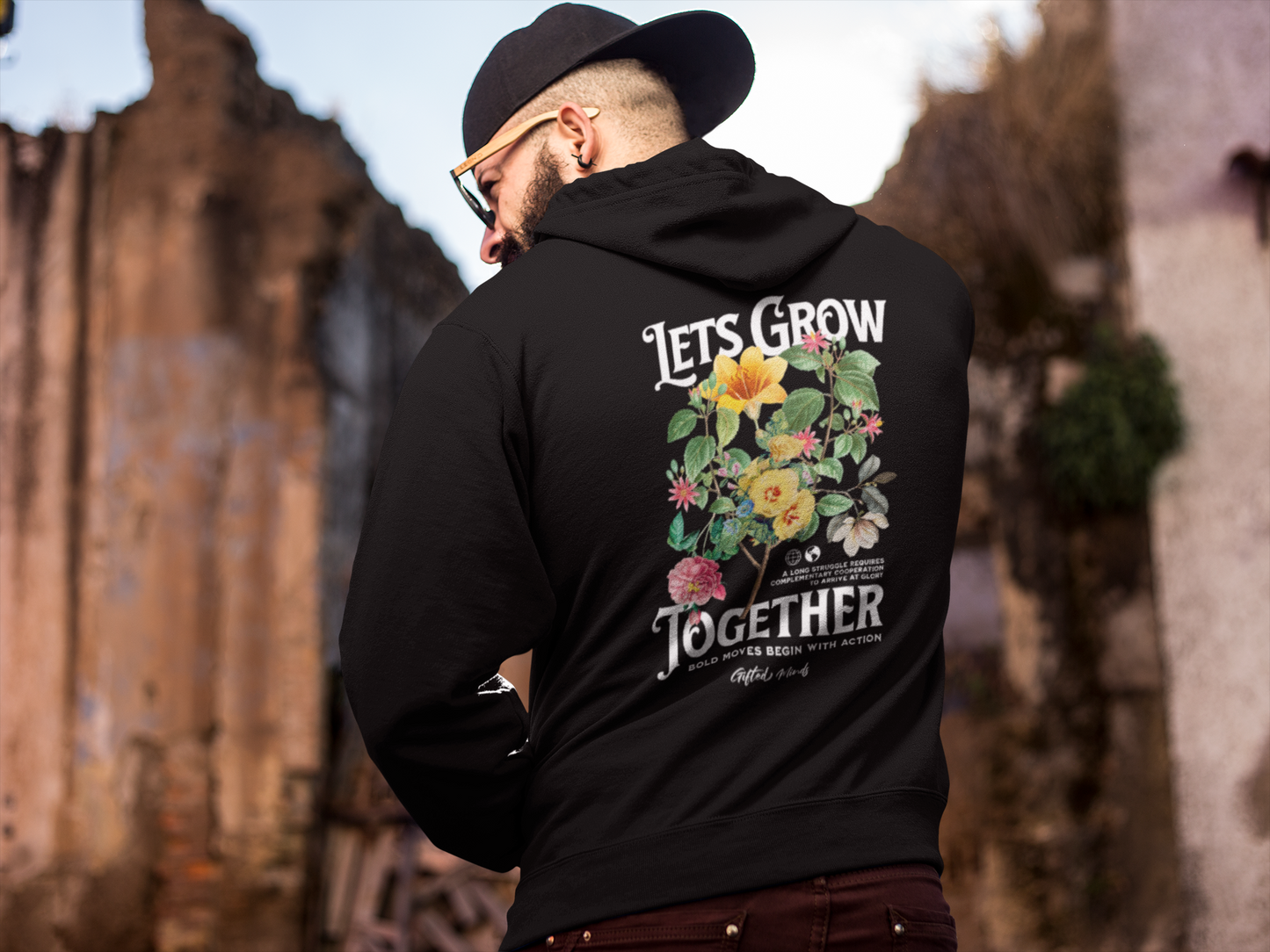 Let's Grow Together zip hoodie - GFTD MNDS