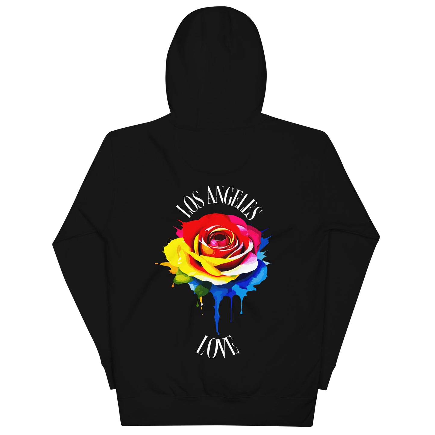 Colorful Rose LA Love Hoodie (white script) - GFTD MNDS