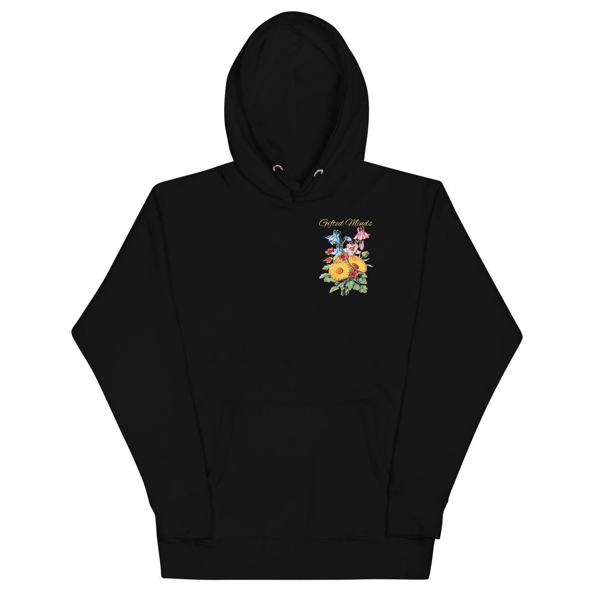 Floral Hoodie — Black