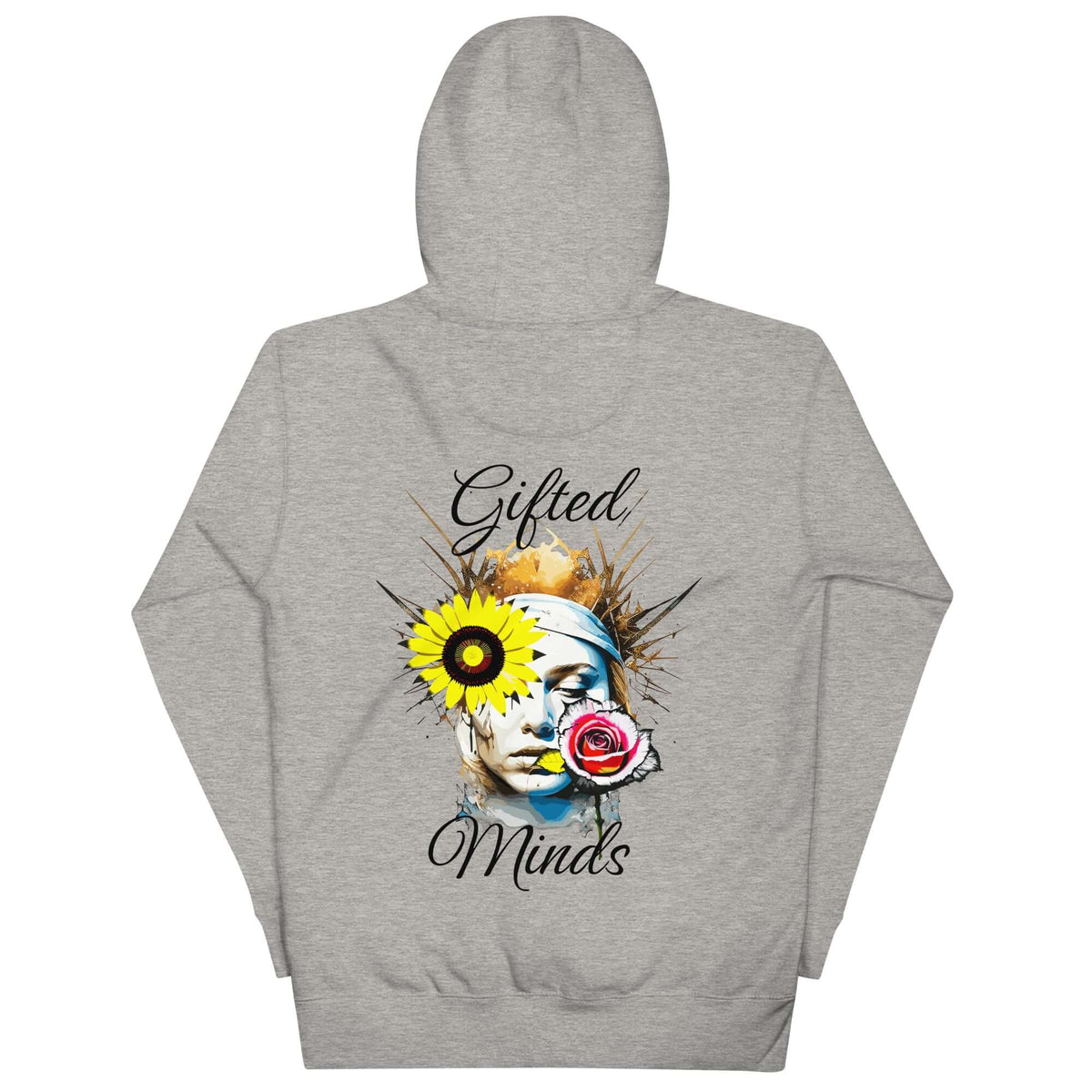 Angel and Rose Hoodie (Black Script) — Carbon Grey