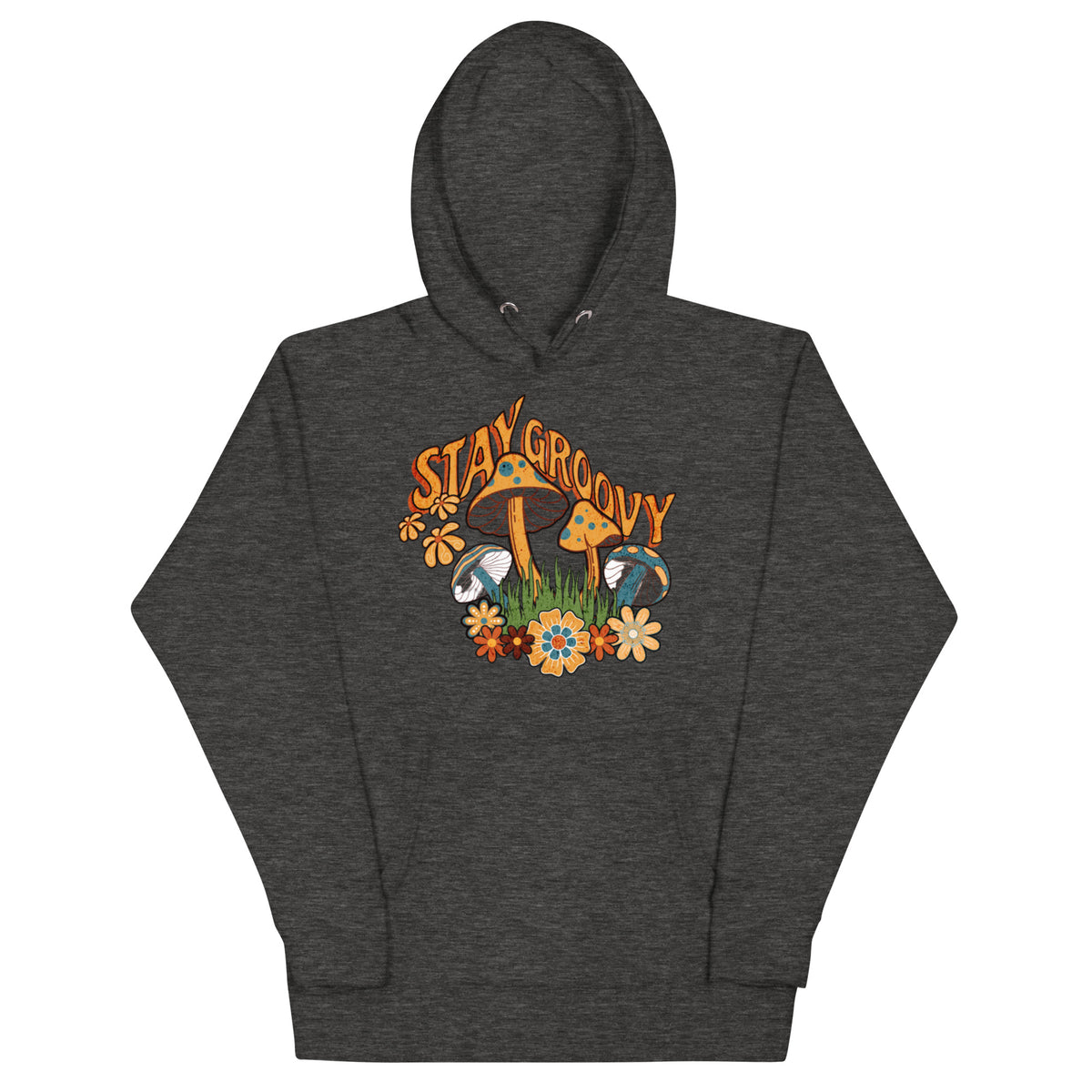 Stay Groovy Hoodie — Charcoal Heather