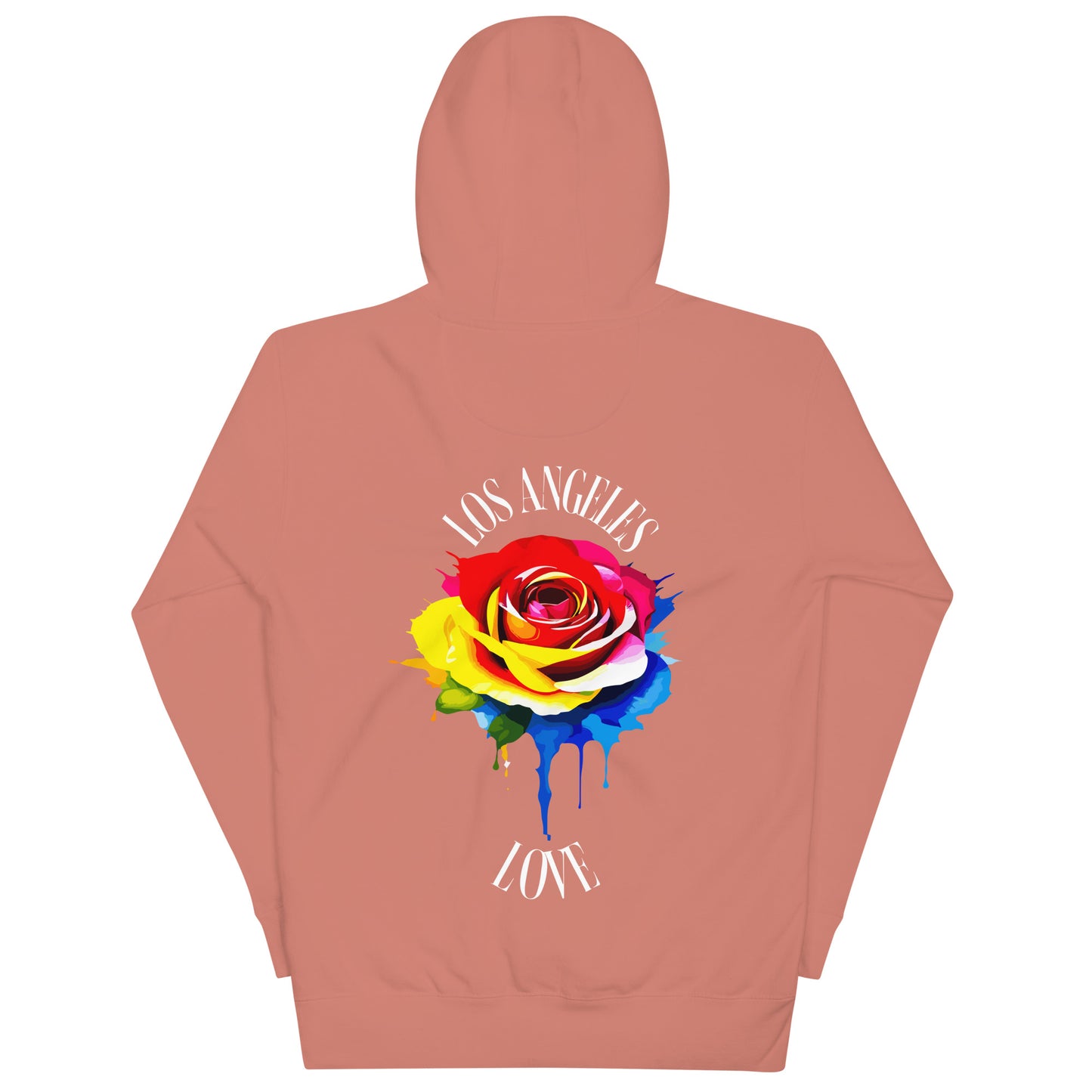 Colorful Rose LA Love Hoodie (white script) - GFTD MNDS