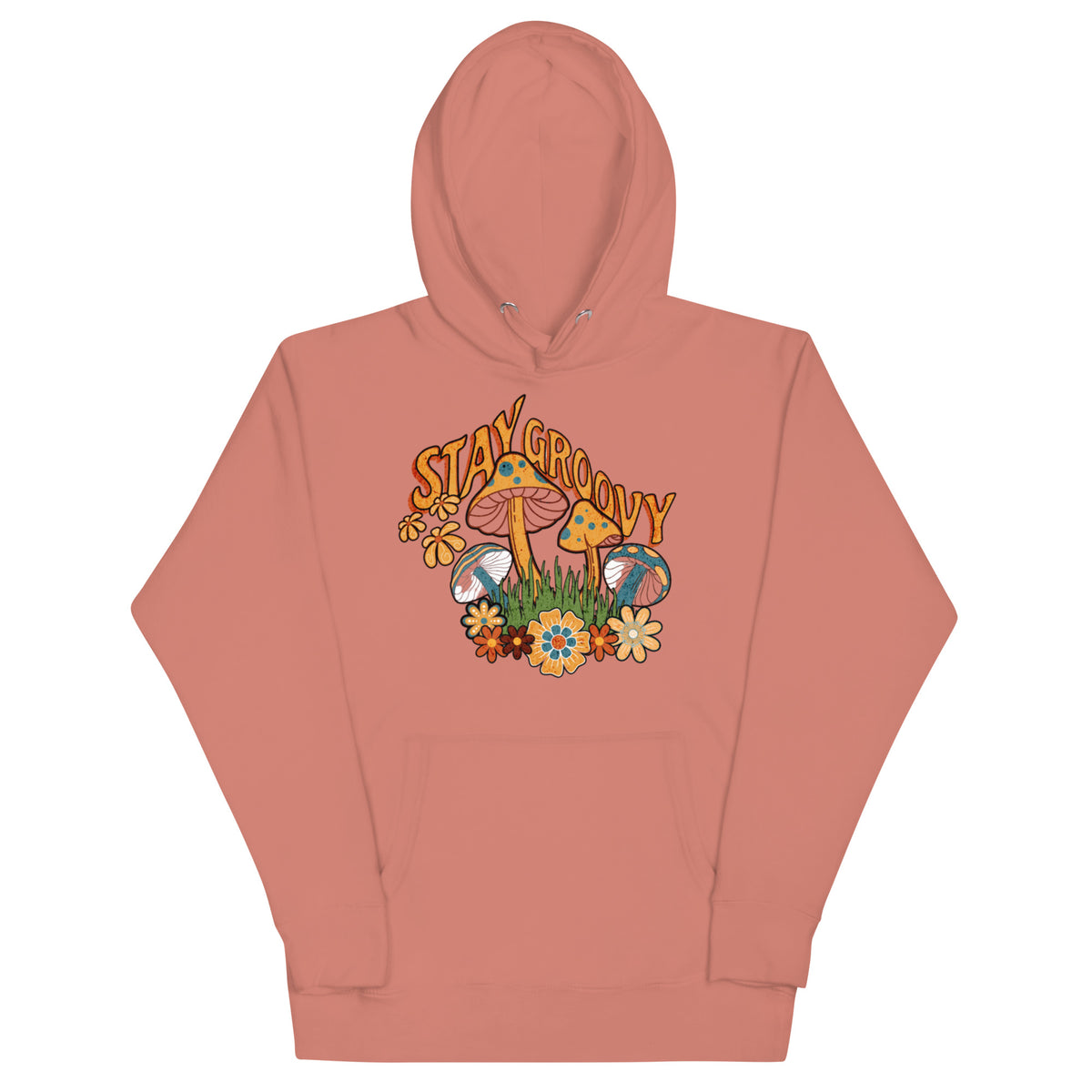 Stay Groovy Hoodie — Dusty Rose
