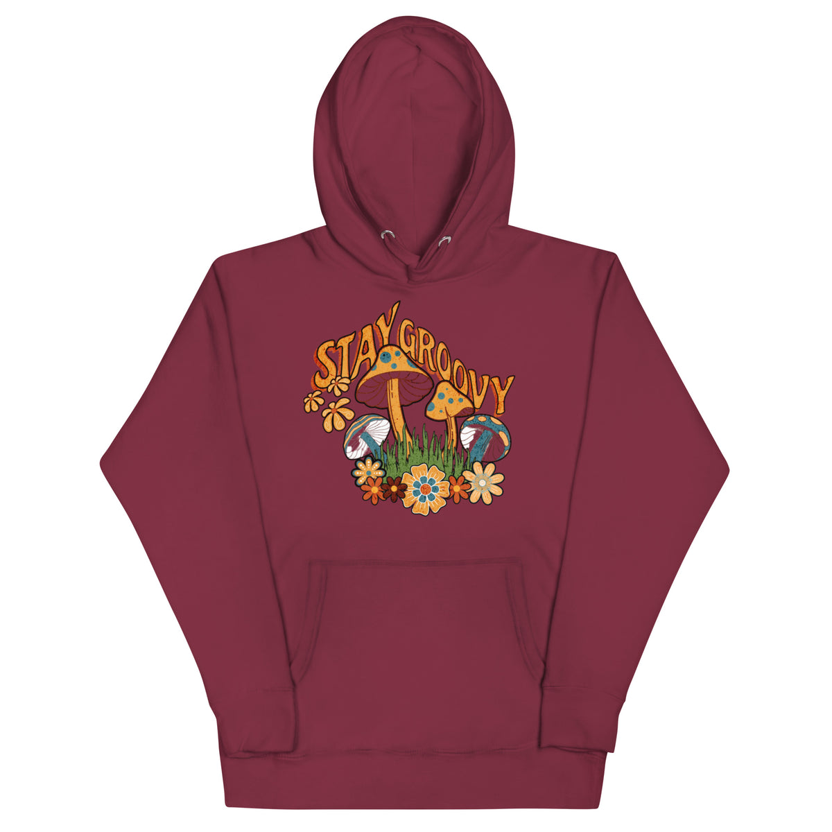 Stay Groovy Hoodie — Maroon