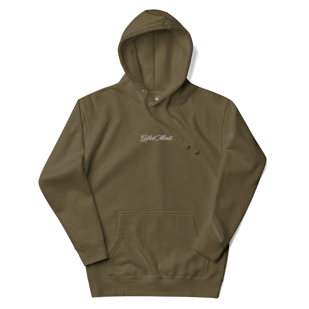 Gifted Minds Stitched Embroidery Hoodie — Military Green
