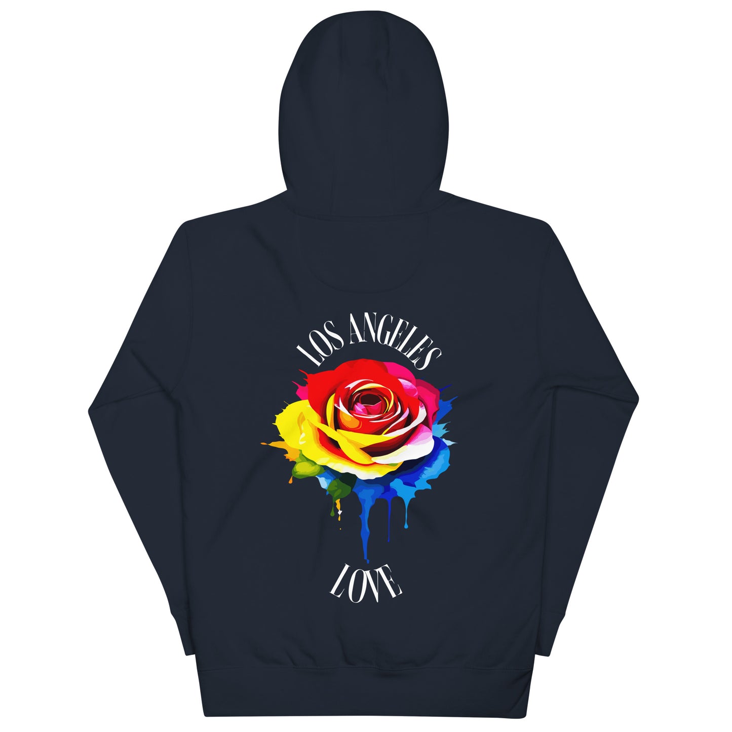 Colorful Rose LA Love Hoodie (white script) - GFTD MNDS