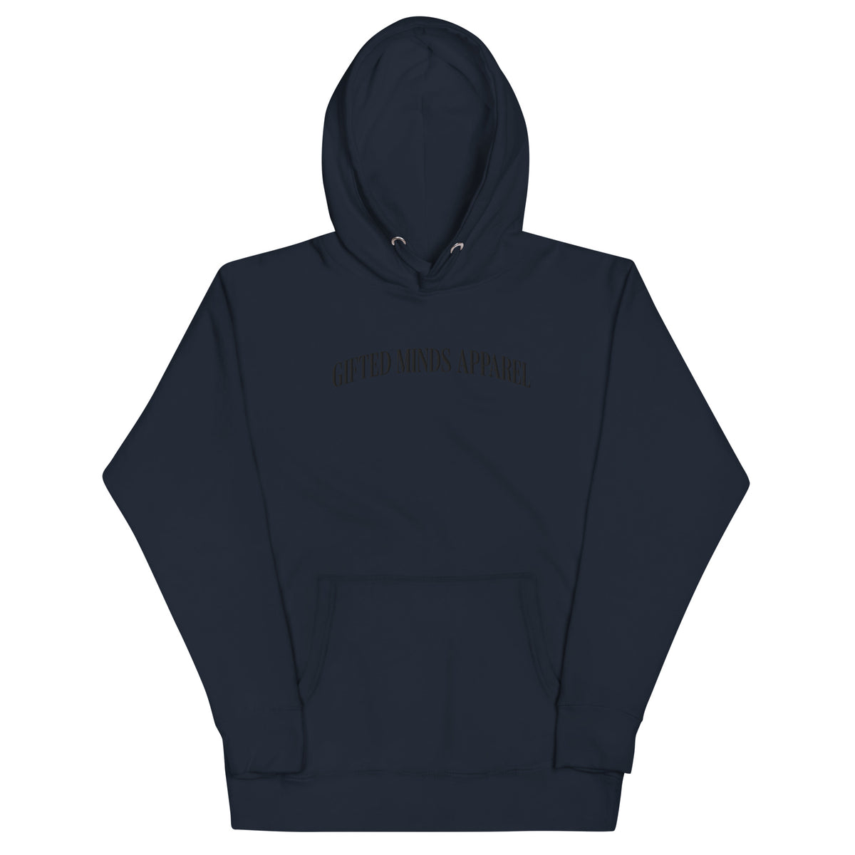 Gifted Minds Apparel Arched Embroidered Hoodie — Navy Blazer