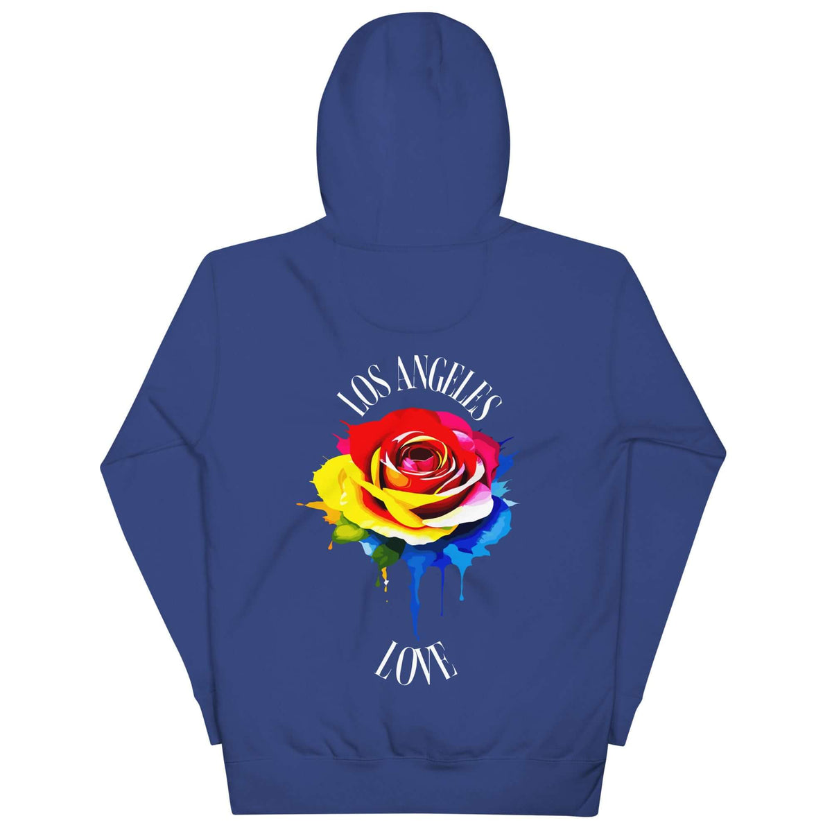 Colorful Rose LA Love Hoodie (white script) — Team Royal