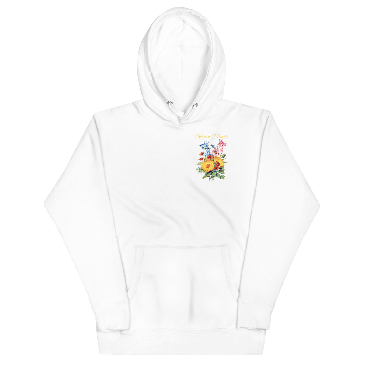 Floral Hoodie — White