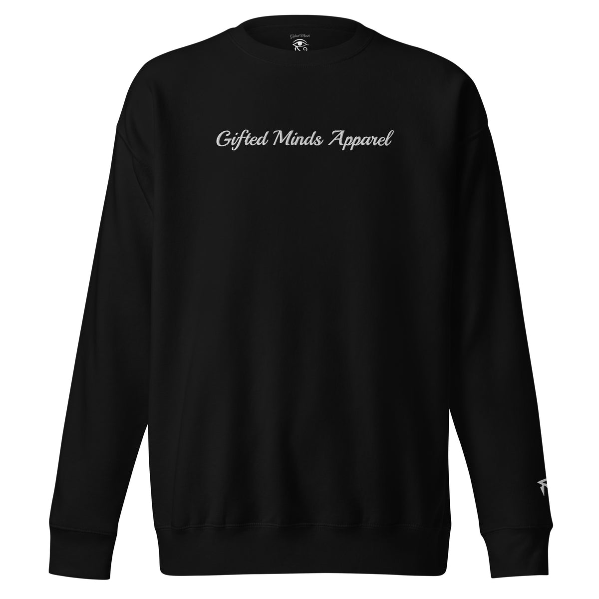 Gifted Minds Embroidered Script Sweatshirt — Black