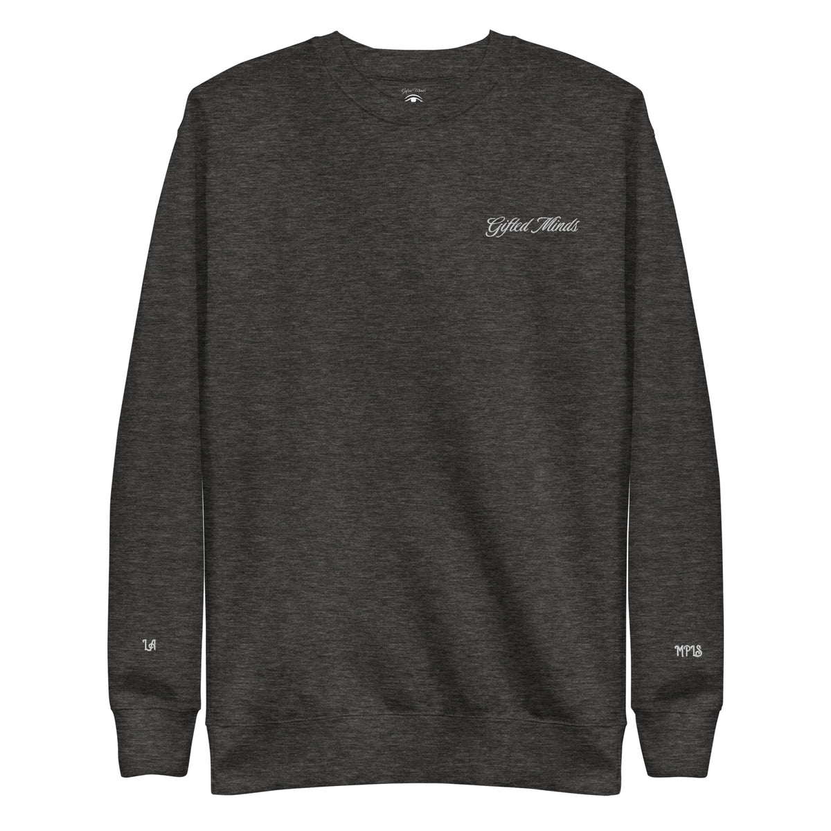 Gifted Minds Stitched Embroidery Sweatshirt — Charcoal Heather