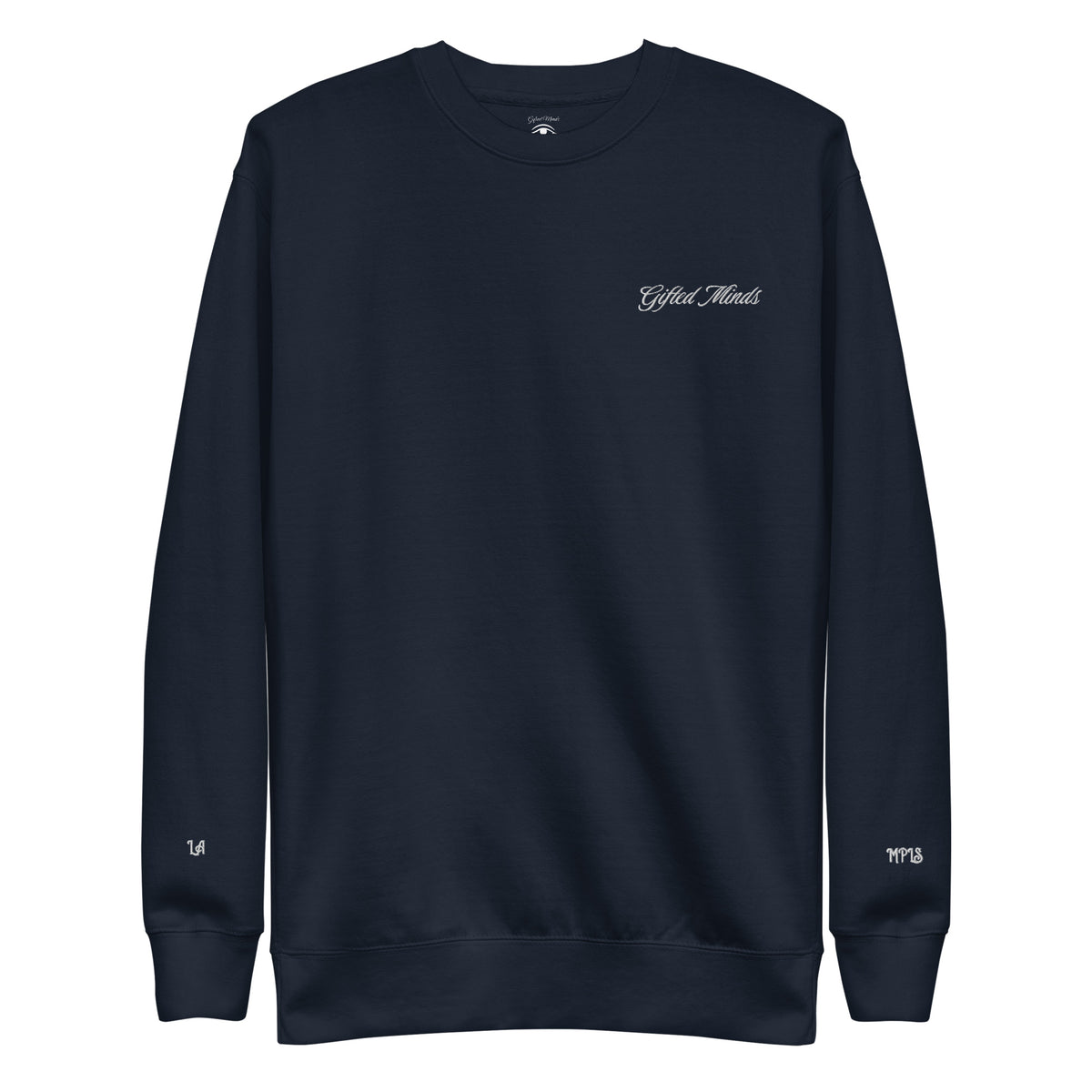 Gifted Minds Stitched Embroidery Sweatshirt — Navy Blazer